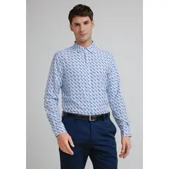 PERRY ELLIS - Camisa Hombre Total Stretch Estampada Blanca