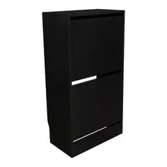 FMFURNITURE - Zapatero 8 Pares 2 Niveles Negro