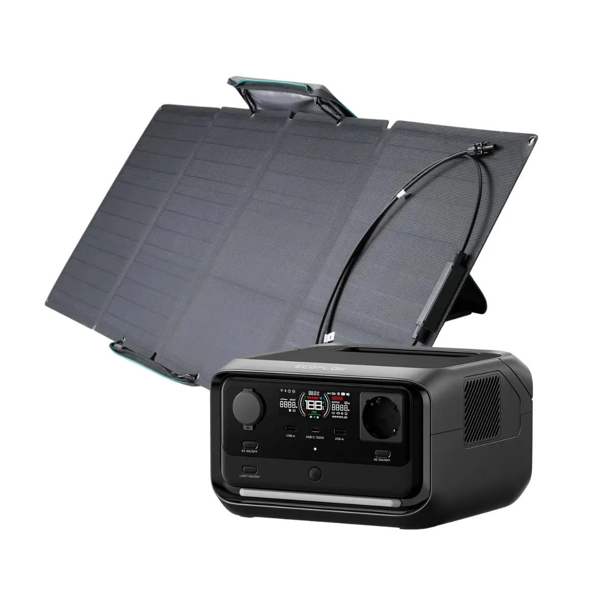 ECOFLOW - EcoFlow Generador River 3 Plus 286Wh + Panel Solar 110W