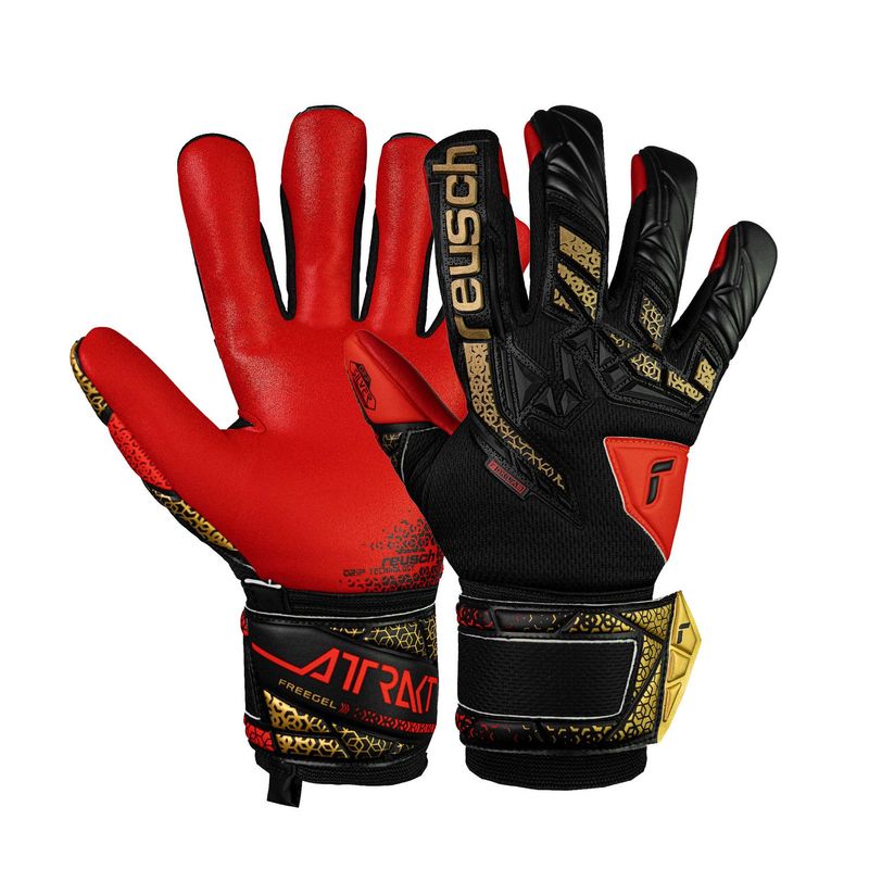 REUSCH - Guante Arquero Attrakt Freegel Silver GK25 Negro-Rojo