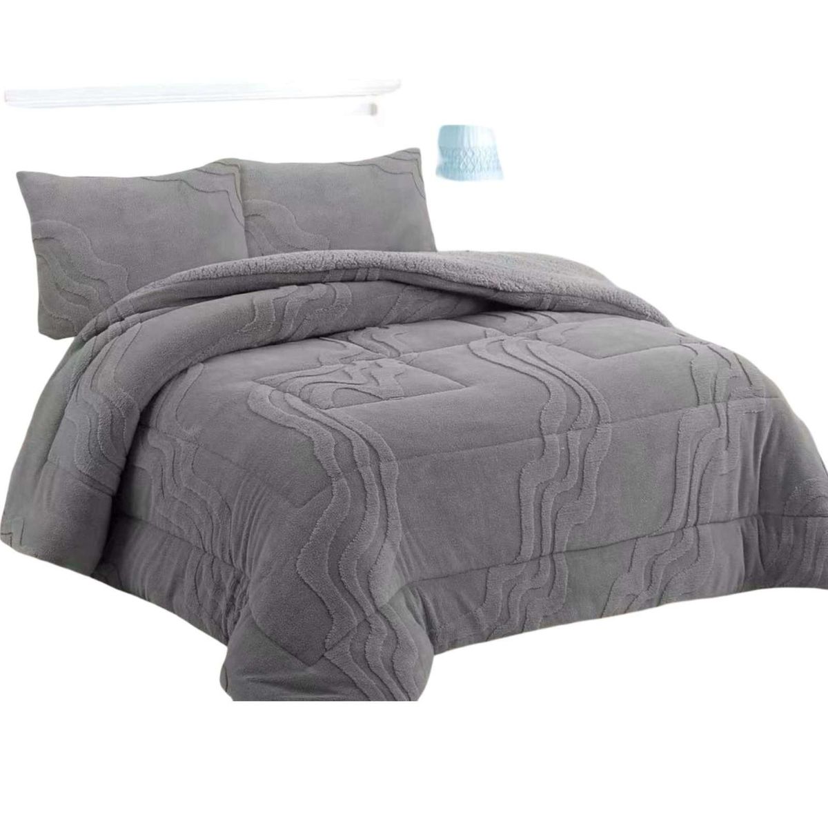 GENERICO - CUBRECAMA DE INVIERNO 2025 CON CHIPORRO 2 PLAZA GRIS