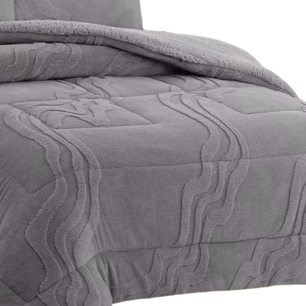 GENERICO - CUBRECAMA DE INVIERNO 2025 CON CHIPORRO 2 PLAZA GRIS