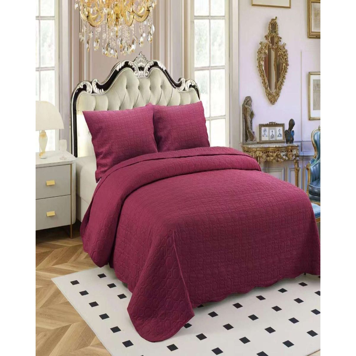 GENERICO - CUBRECAMA QUILT DE VERANO UNICOLOR KING - SUPER KING