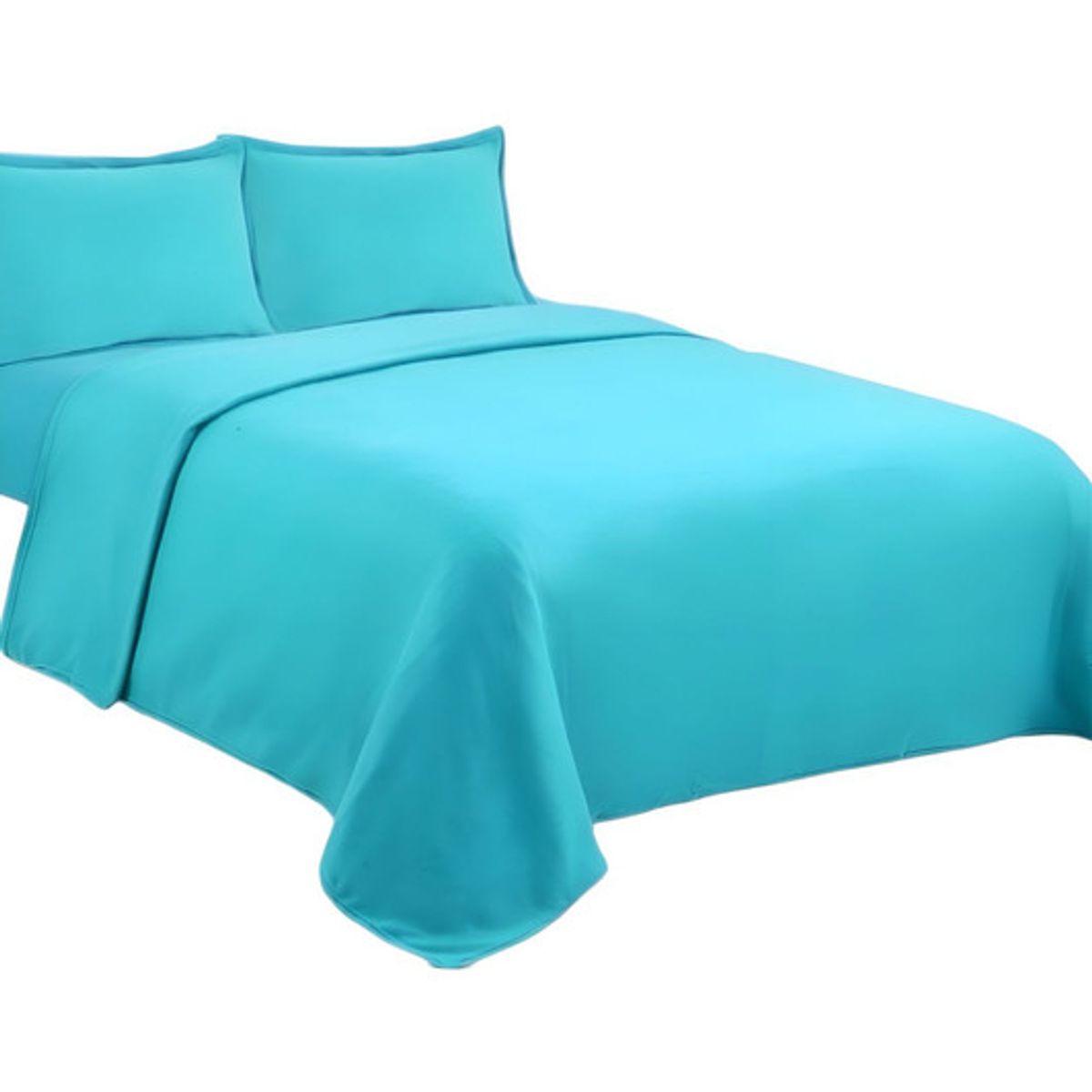 GENERICO - JUEGO DE SÁBANA DE POLAR PLAZA Y MEDIA CELESTE