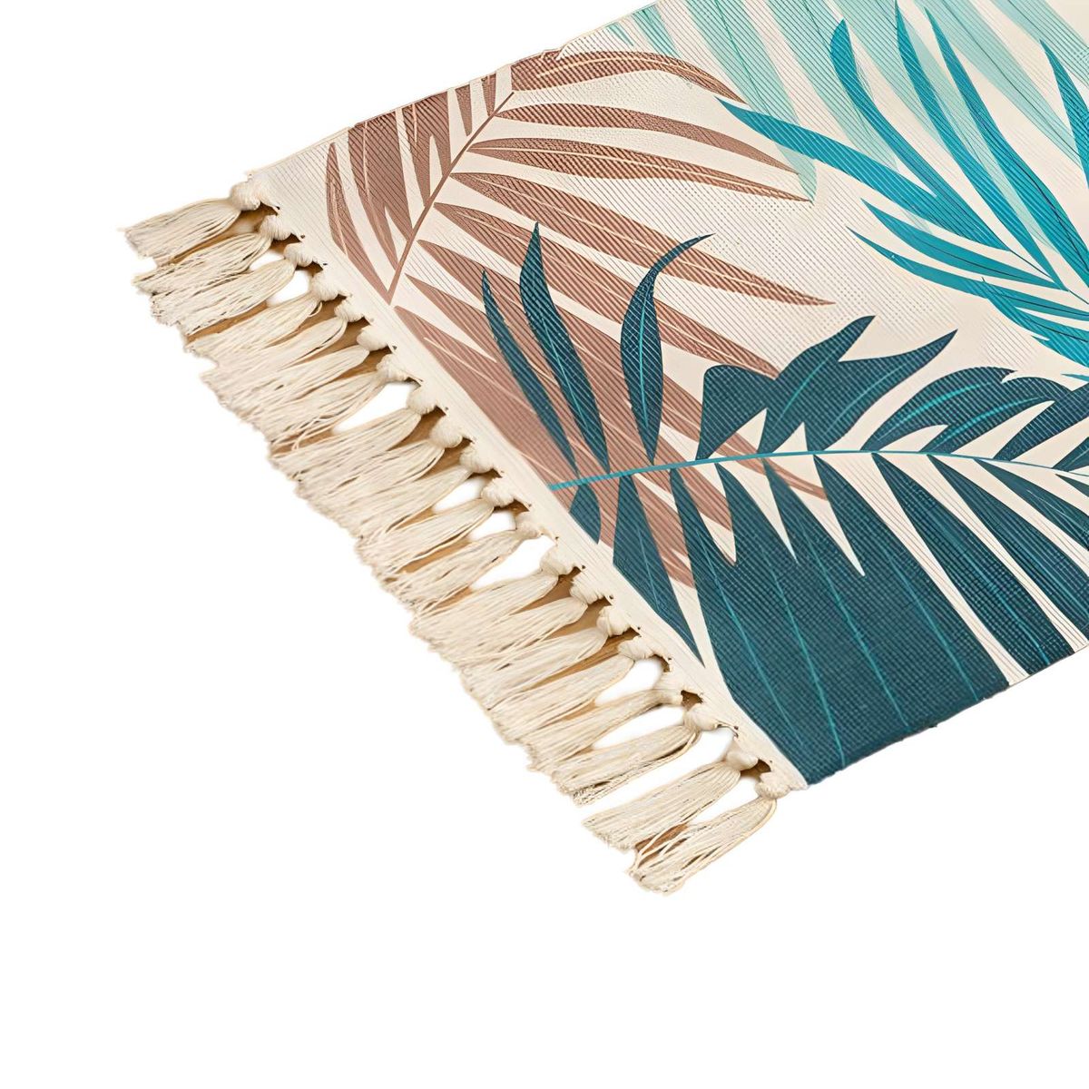 GENERICO - Set de 2 Alfombras de Lino 60x90 cm para Bajada de Cama  V6