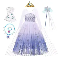 GENERICO - Set disfraz vestido lindo y accesorios Elsa ( 3 años )