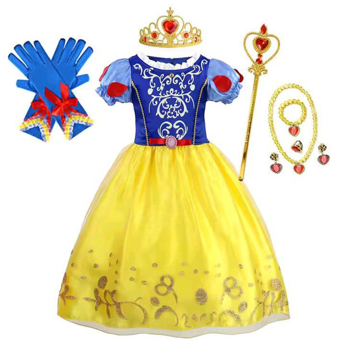 GENERICO - Set disfraz vestido lindo y accesorios para niña 4 años