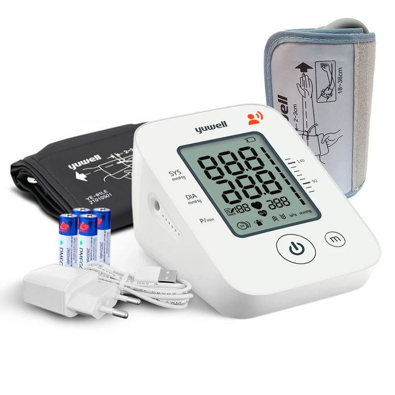 YUWELL - Toma Presión Yuwell YE660D con Voz + Bzte Adulto y Pediátrico