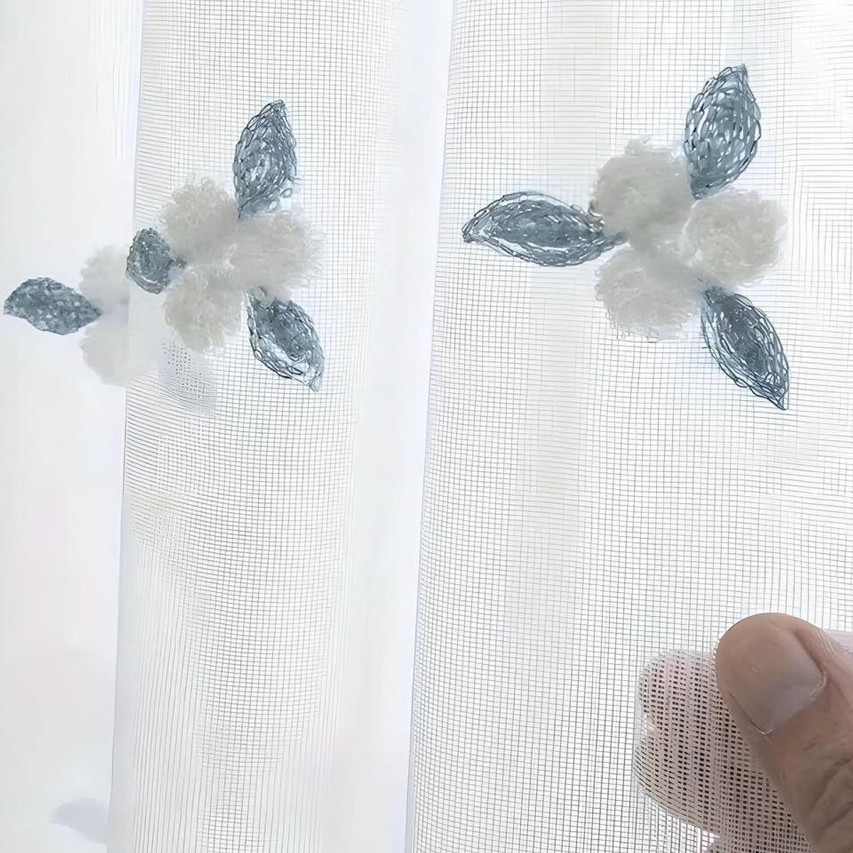 GENERICO - VISILLO BLANCO BORDADO 2 PAÑOS f13