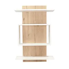FMFURNITURE - Mueble Organizador Baño Café Claro Y Blanco