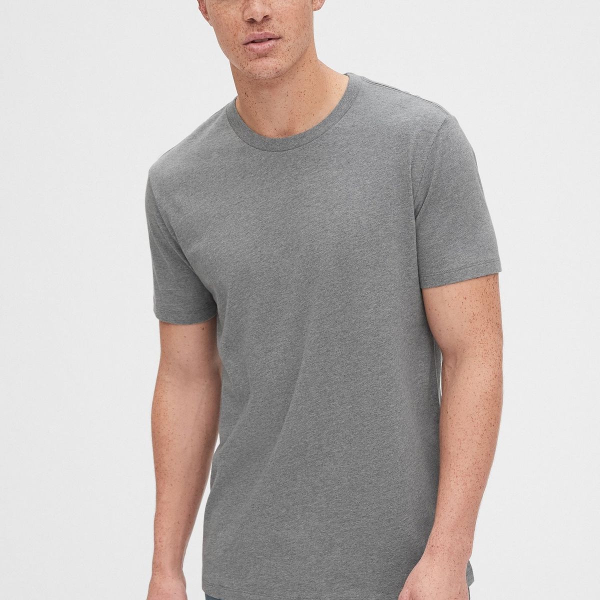 GAP - Polera Hombre Cuello Redondo Gris