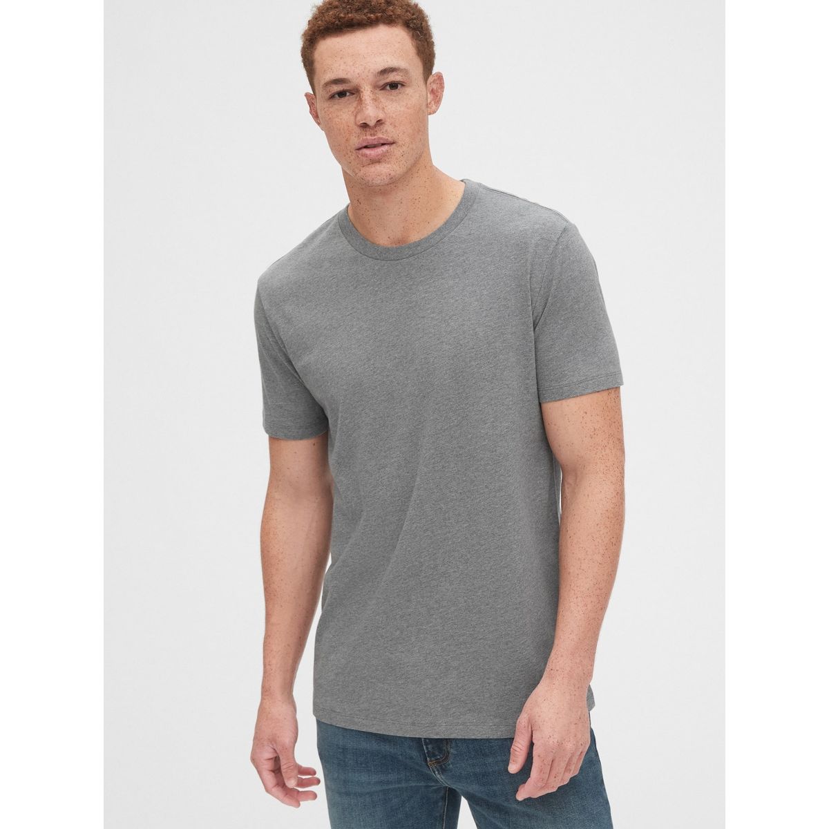 GAP - Polera Hombre Cuello Redondo Gris