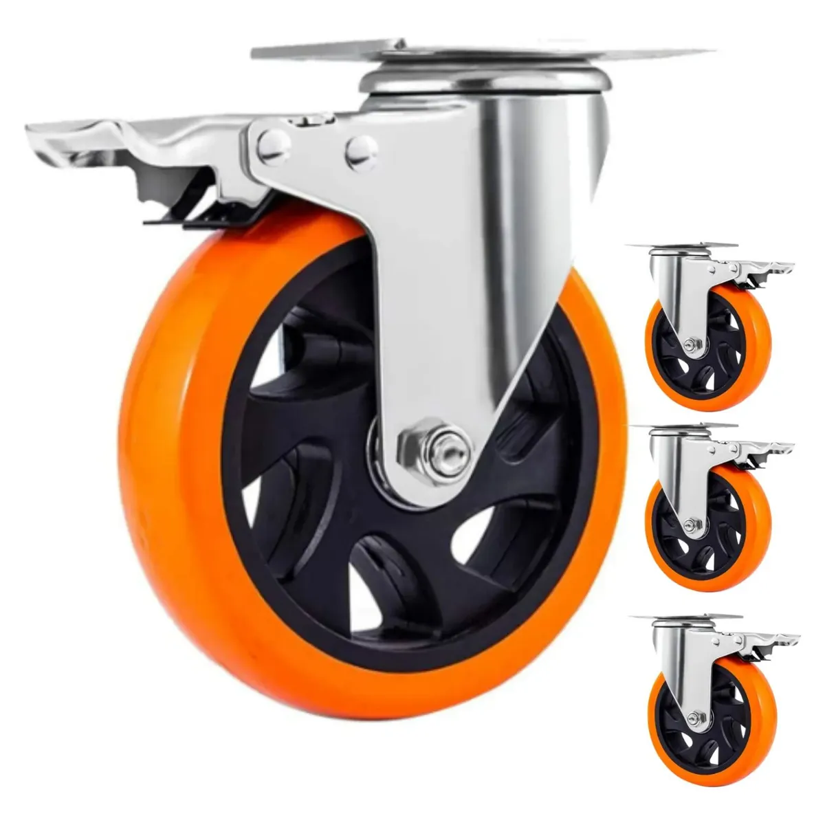 DICAS - Ruedas Giratorias Para Muebles Con Freno 3 Pulgadas Set De 4