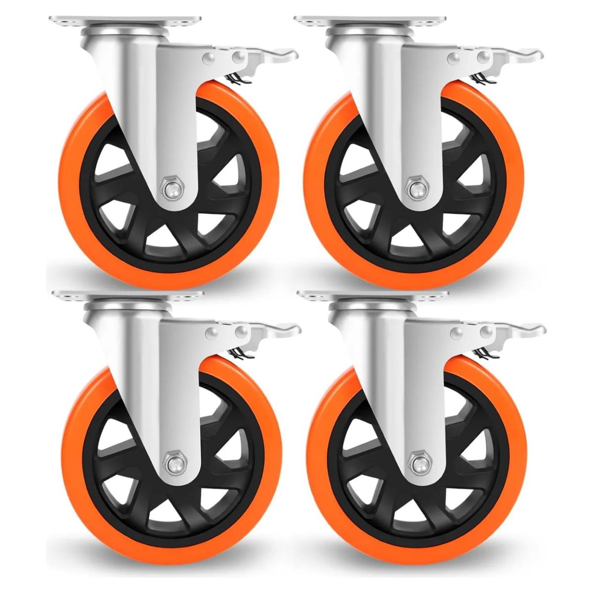 DICAS - Ruedas Giratorias Para Muebles Con Freno 3 Pulgadas Set De 4