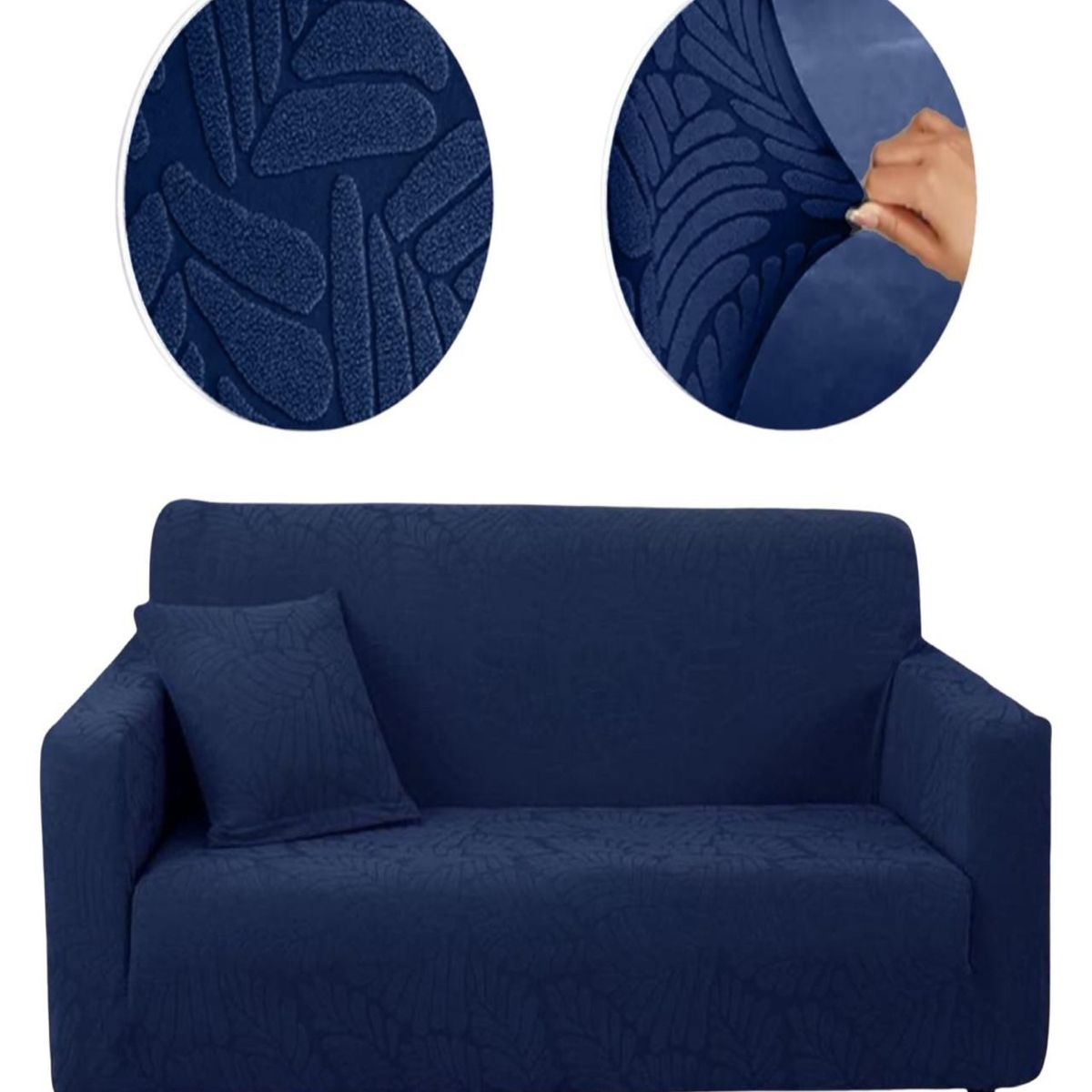 GENERICO - Fundas Sofá Texturizadas 3+1+1 Ajustable Estandar Azul