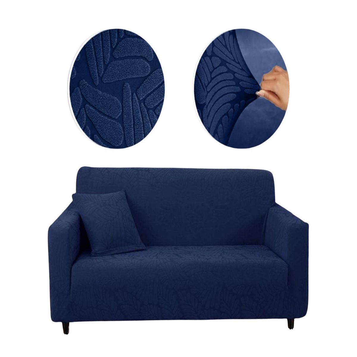 GENERICO - Fundas Sofá Texturizadas 3+1+1 Ajustable Estandar Azul