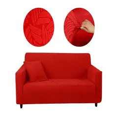 GENERICO - Fundas Sofá Texturizadas 3+1+1 Ajustable Estandar Rojo