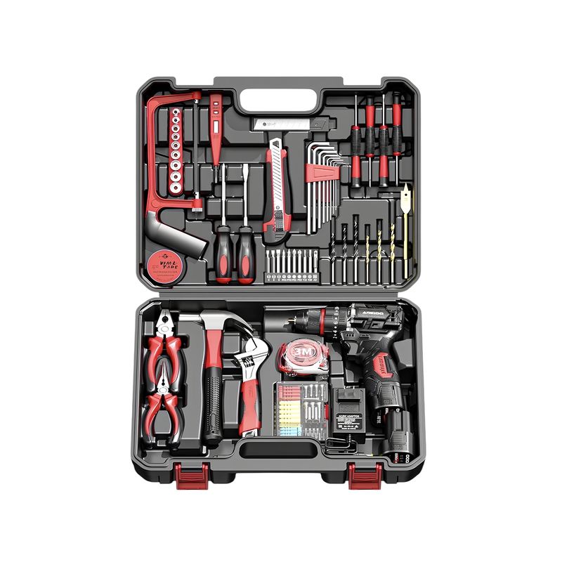 LUBABYCAS - Kit Taladro Inalámbrico 2 Baterías 16.8V 118 Piezas B01
