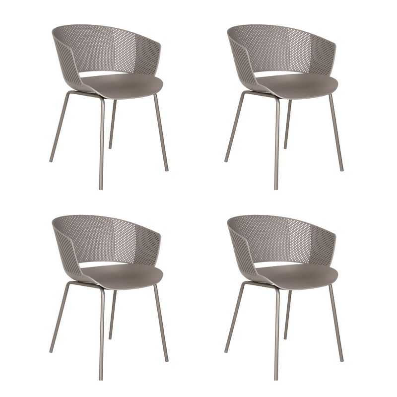 PLOS - Silla Comedor Cocina Pack x4 Capri Gris Taupé Plos