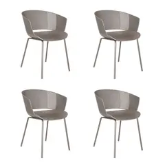 PLOS - Silla Comedor Cocina Pack x4 Capri Gris Taupé