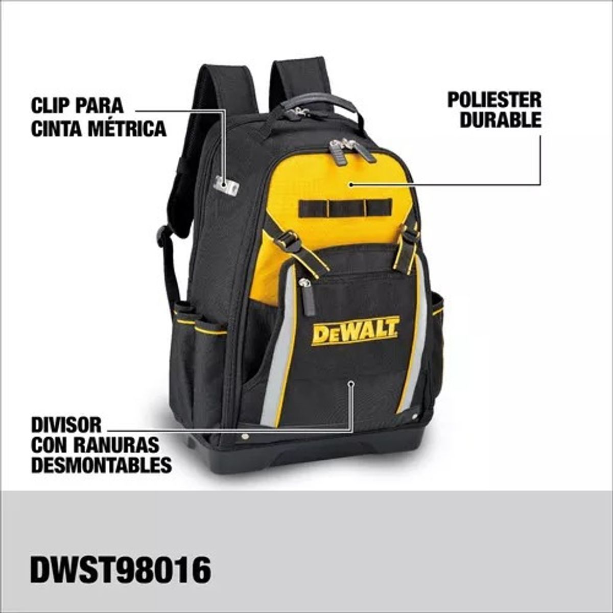 DEWALT - Mochila Industrial 43 Litros Multiuso Color Amarillo.- E.o