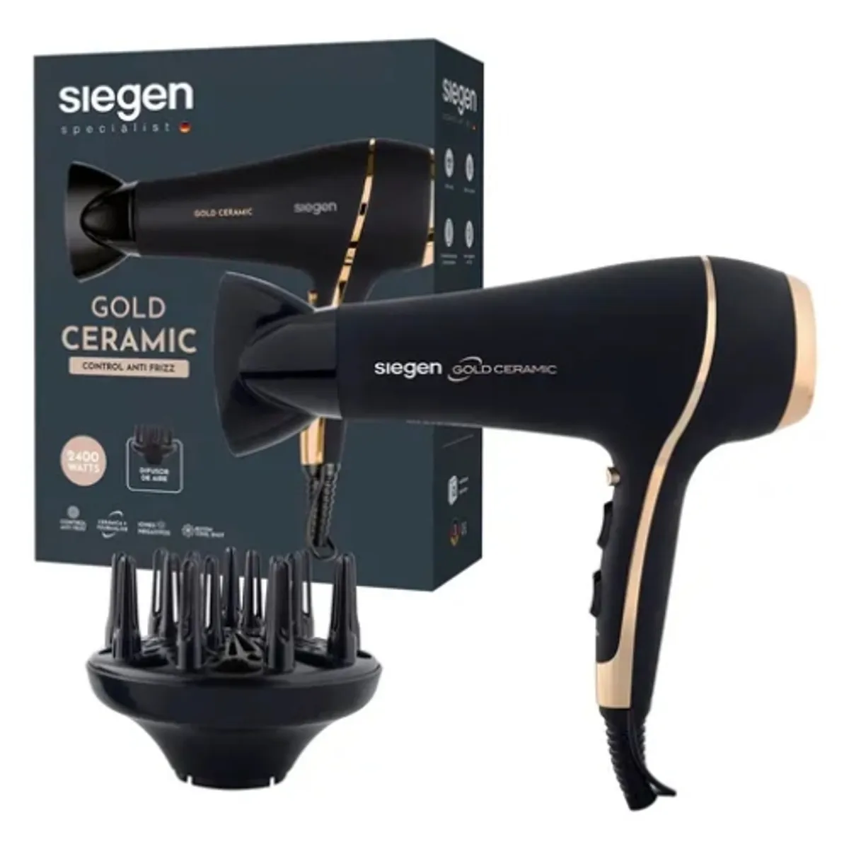 SIEGEN - Secador De Pelo Siegen Sg-3035 Color Negro