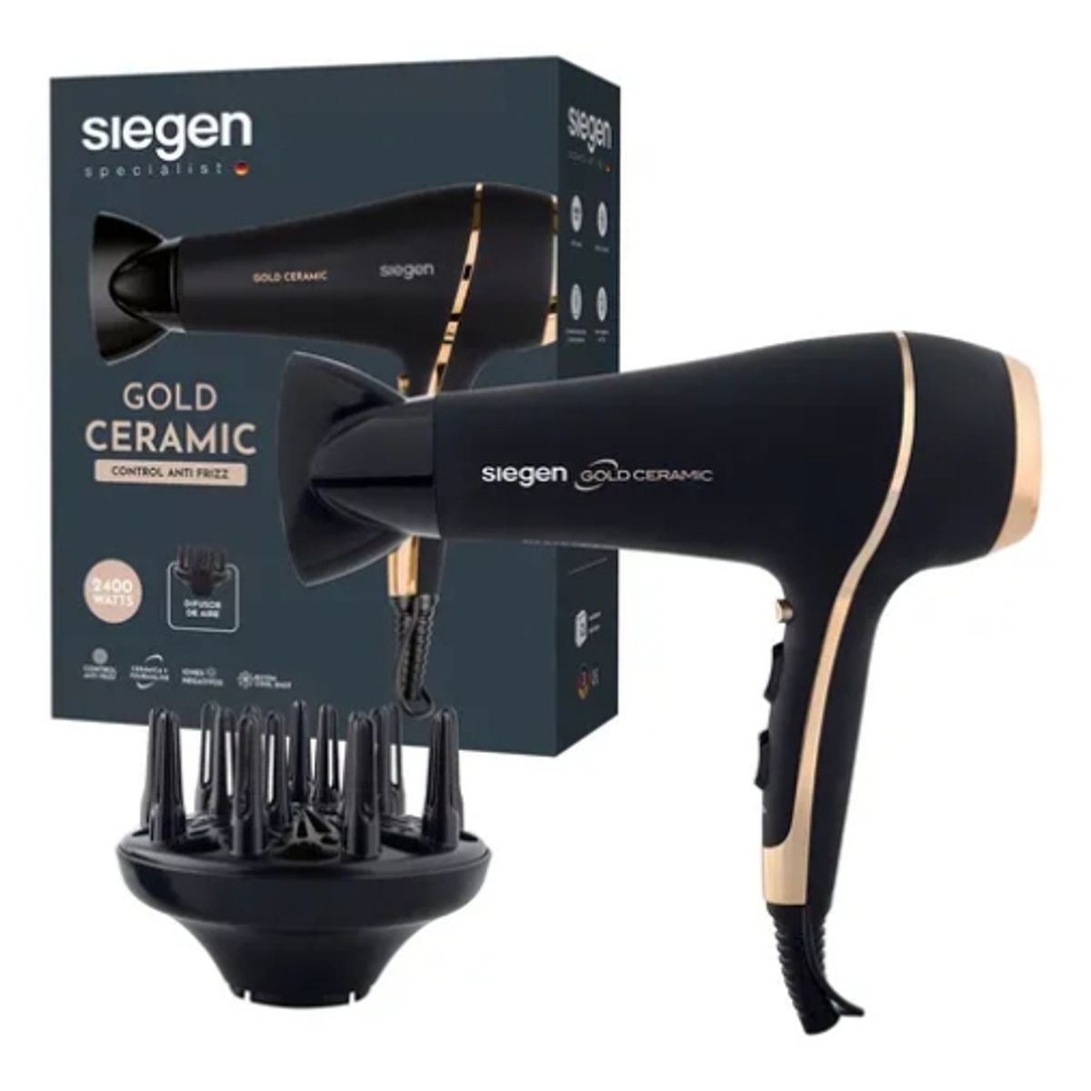 SIEGEN - Secador De Pelo Siegen Sg-3035 Color Negro