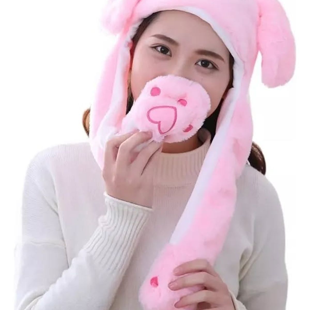 GENERICO - Gorro de conejo luminoso luz Led para niña y adulto