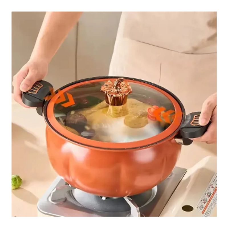 GENERICO - Olla De Micro Presión Para Cocina Antiadherente 7lt Naranja