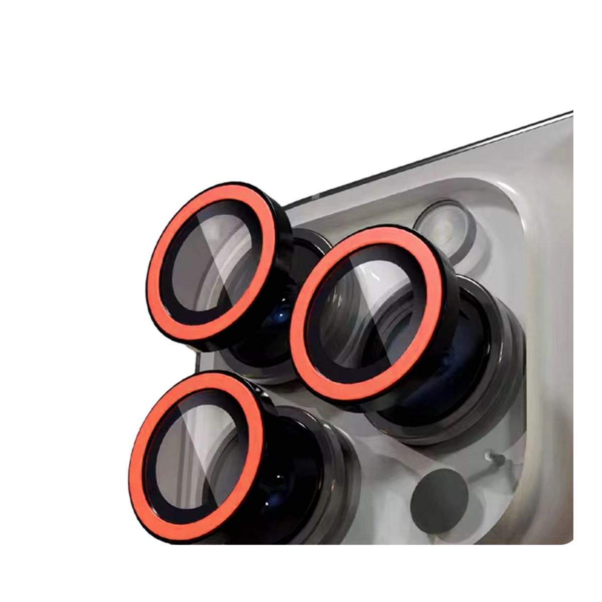 JOIGO - Protector de Lentes de Camara Para iPhone 14 Pro / 14 Pro Max Fluor Rojo