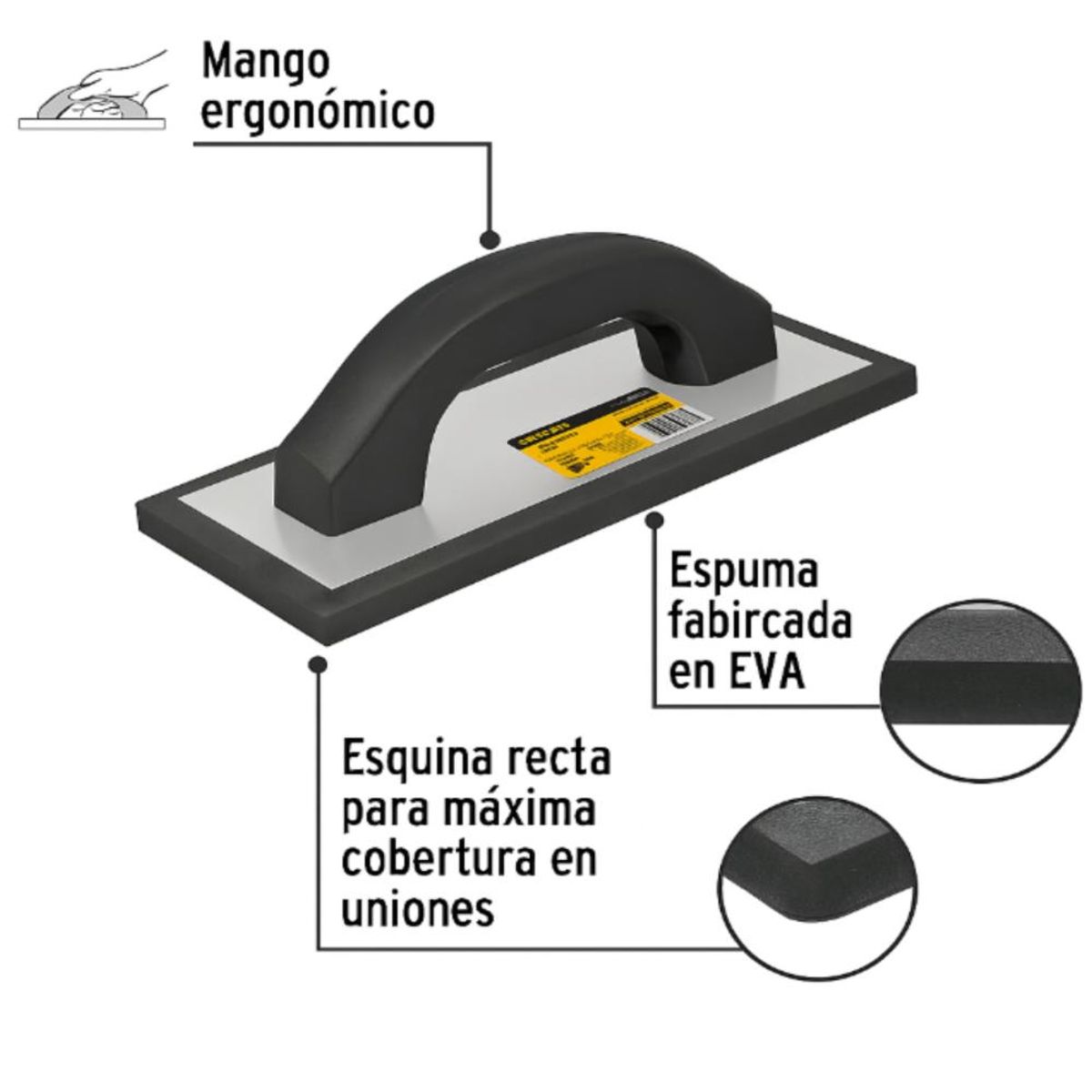 TRUPER - Fraguador Liso De Hule 9-1/2 Espesor 7/16 Pretul