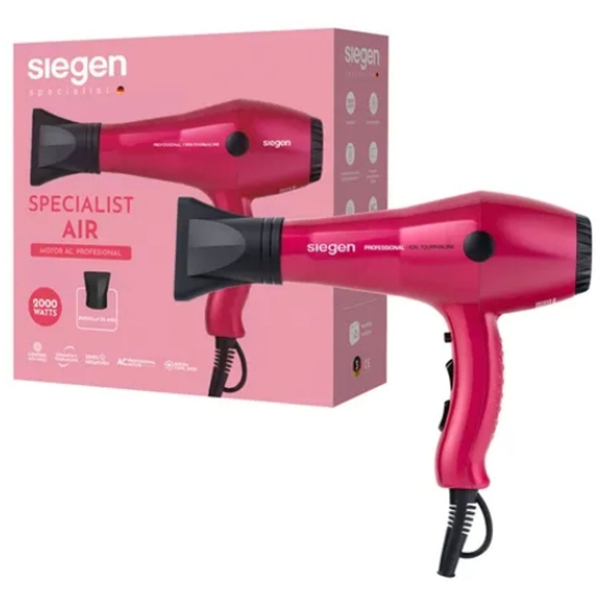 SIEGEN - Secador De Pelo Siegen Sg-3049c01 Color Fucsia