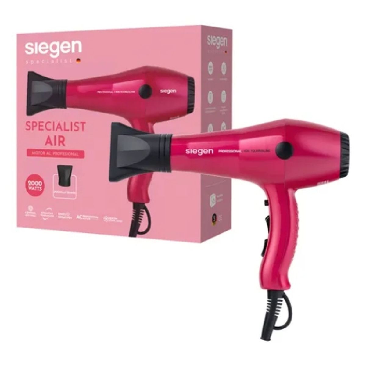 SIEGEN - Secador De Pelo Siegen Sg-3049c01 Color Fucsia