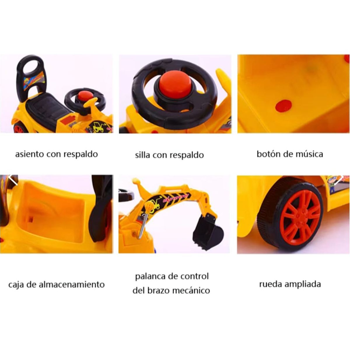 GENERICO - CorrePasillo para niños Excavadora Con Luz Y Sonido.