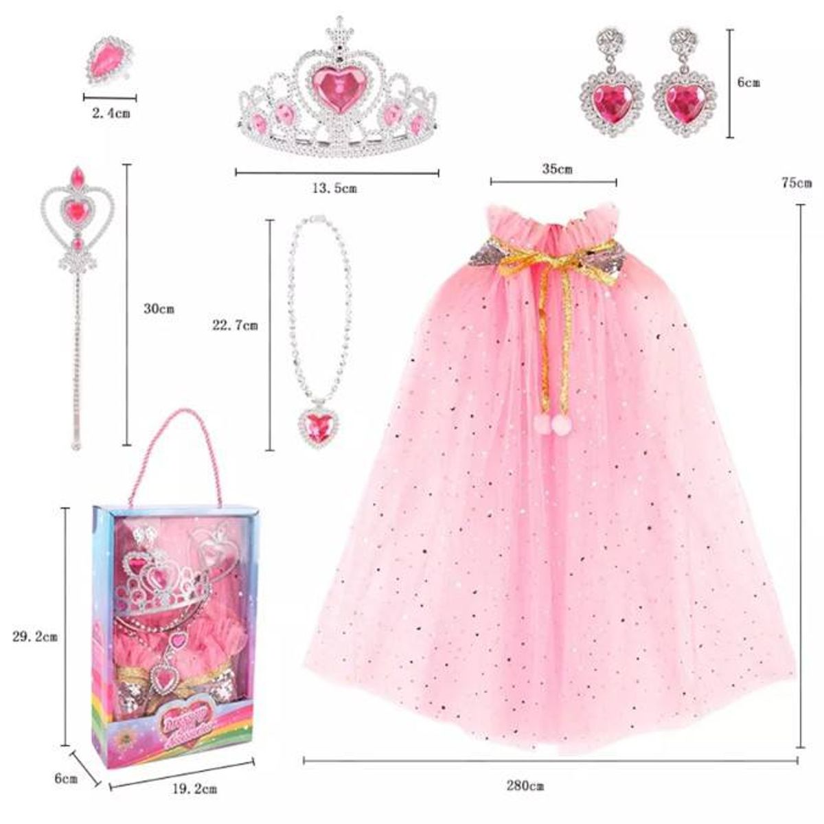 GENERICO - Set disfraz capa y accesorios niña