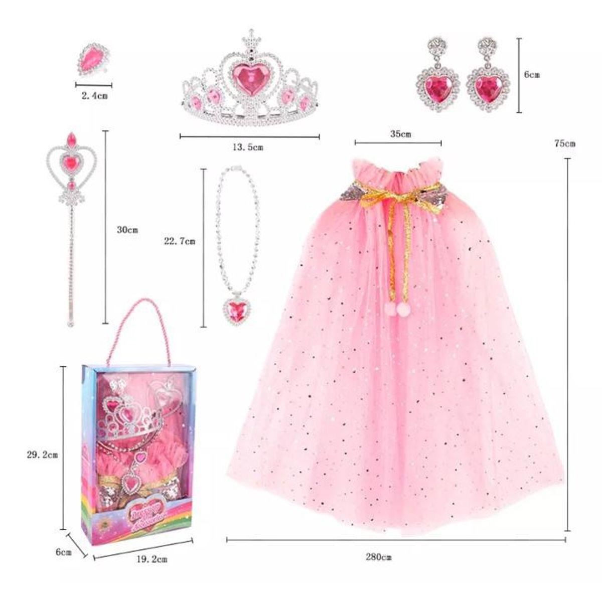 GENERICO - Set disfraz capa y accesorios niña