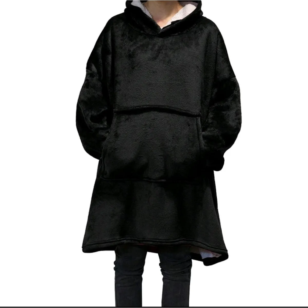 MORLAN - Maxi Polerón Sherpa Bata Manta Capucha Frazada Invierno