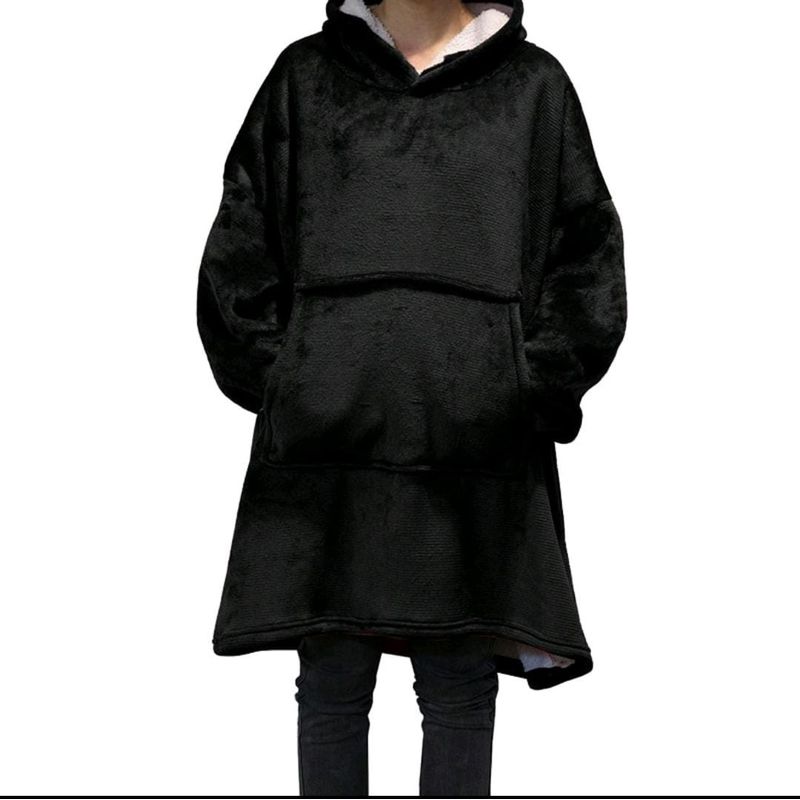 MORLAN - Maxi Polerón Sherpa Bata Manta Capucha Frazada Invierno