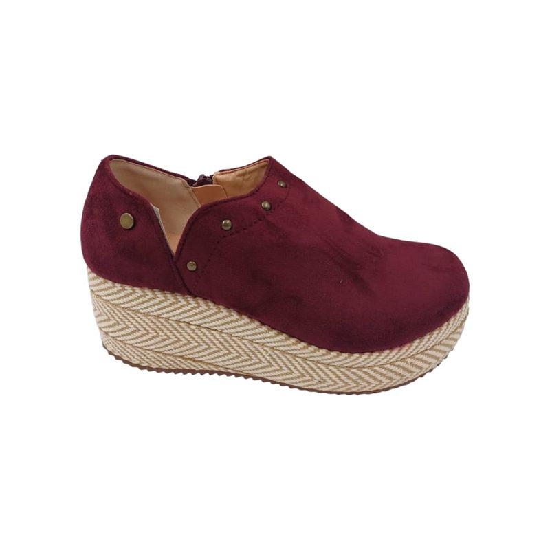 HERIEL - Zapato Panchita Burdeos Plataforma