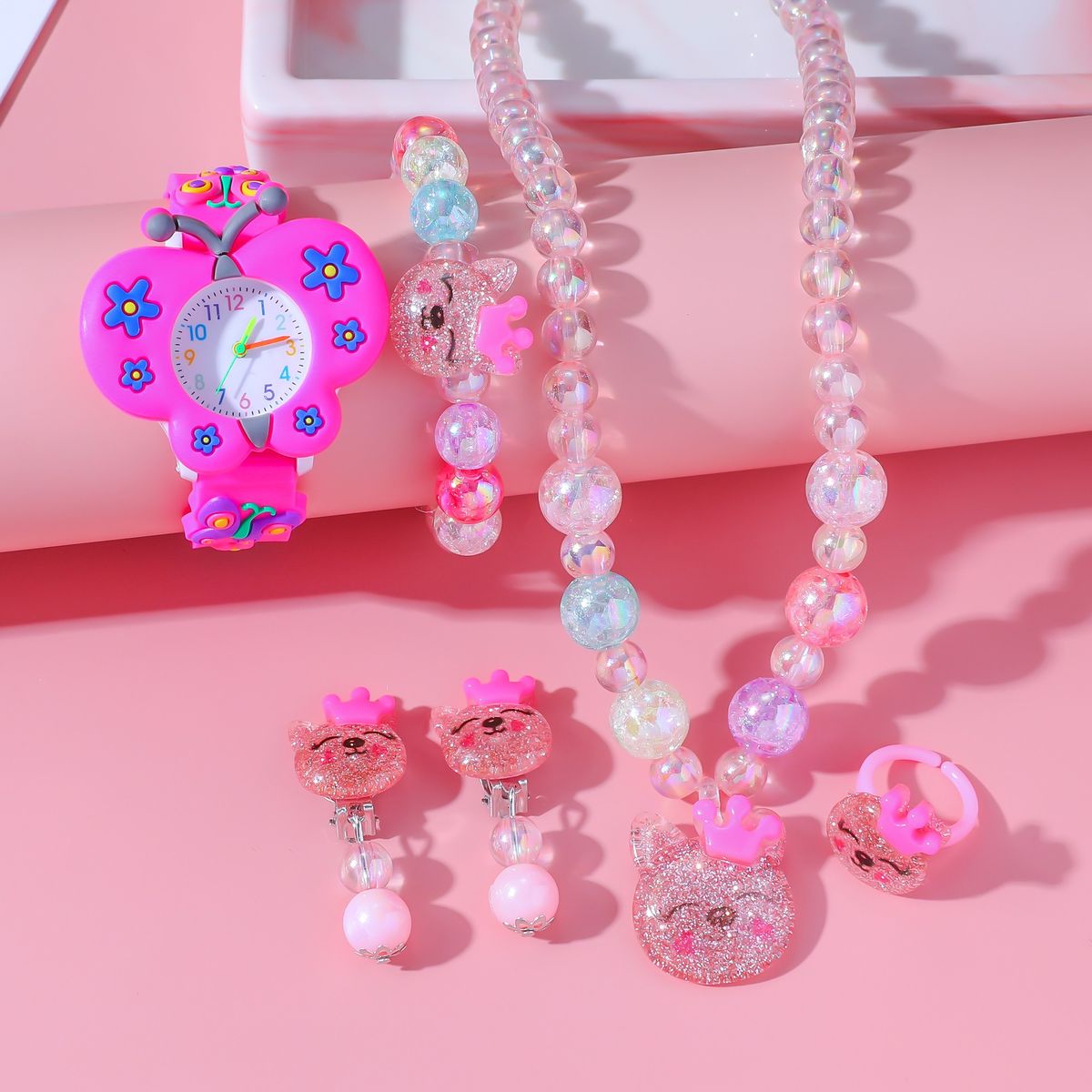 GENERICO - Pack reloj y accesorios lindos para niña