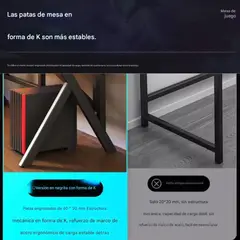 MUNDO MAGIA - Escritorio Gamer Profesional Color Negro Y Rojo Espacioso