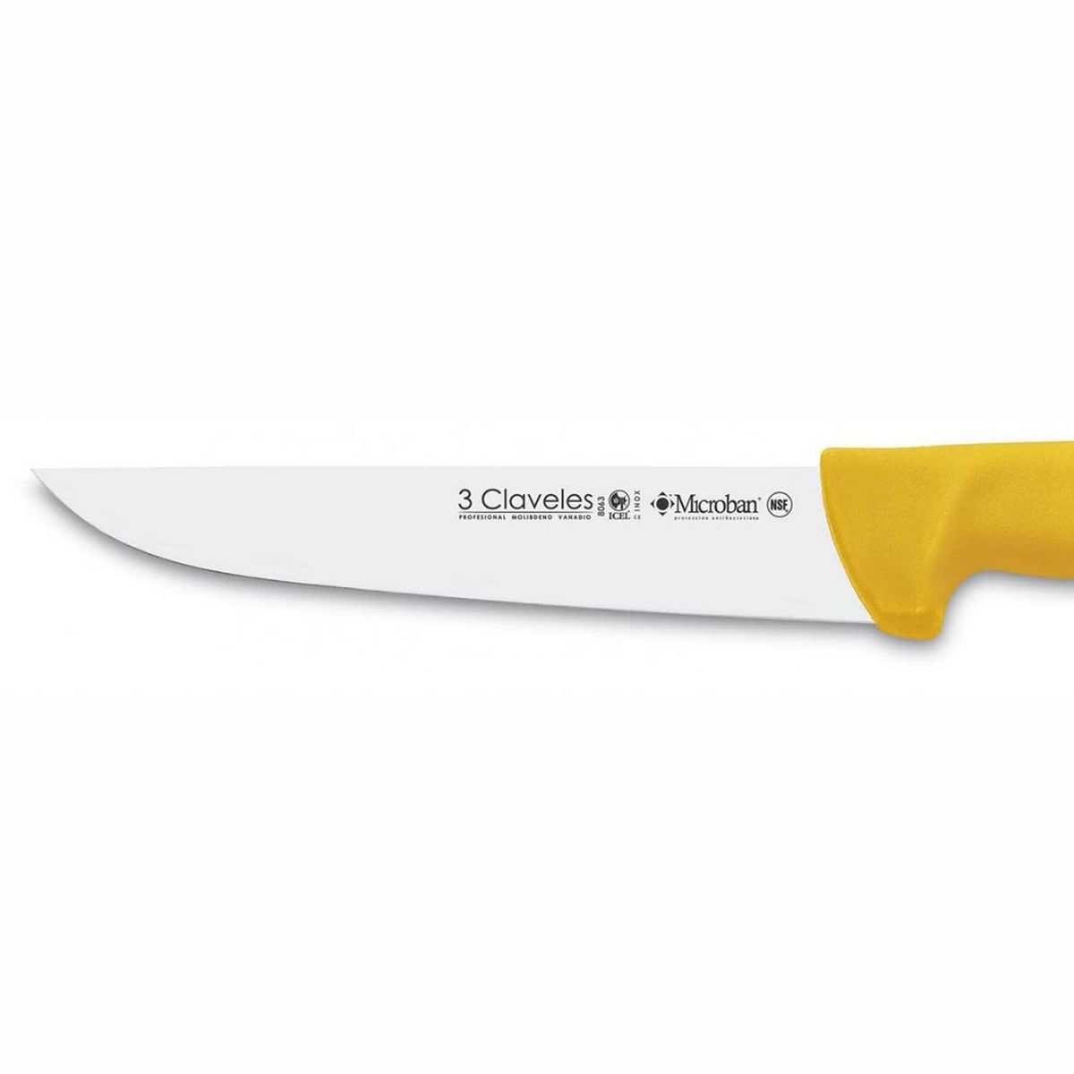 3 CLAVELES - Cuchillo Carnicero 24 cm Amarillo