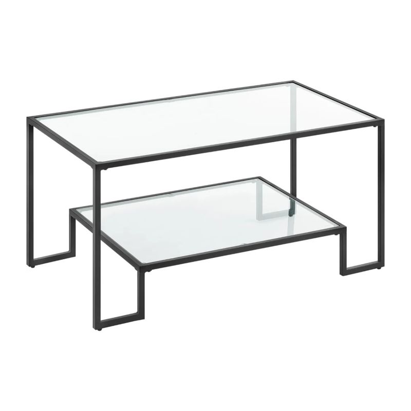 PANDALINO - Mesa de Centro Landala - Vidrio y Fierro Negro
