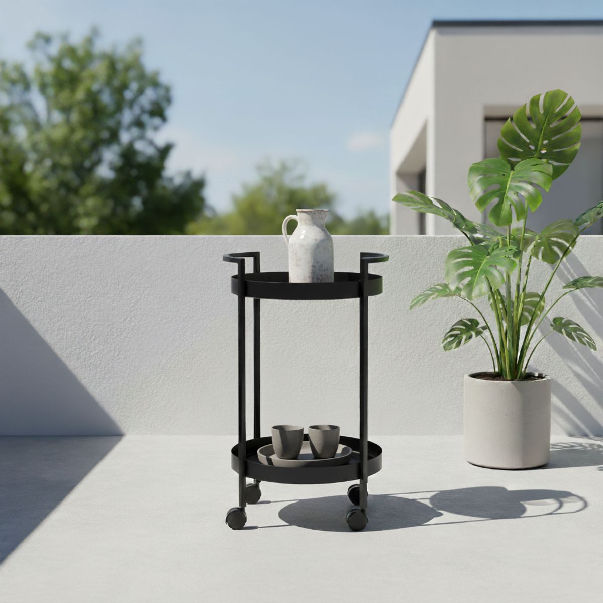 LIVING MARKET - Carro Bar Organizador Metálico Luga 40x78 Hecho a Mano