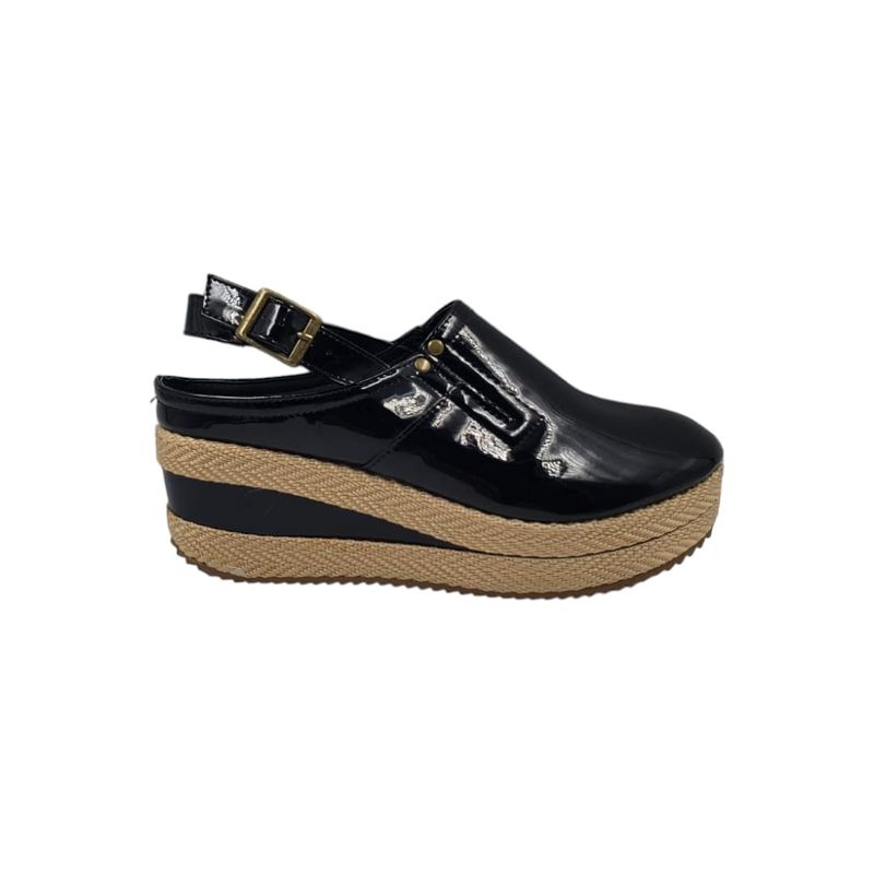 HERIEL - Zapato Panchita Negro Plataforma Charol