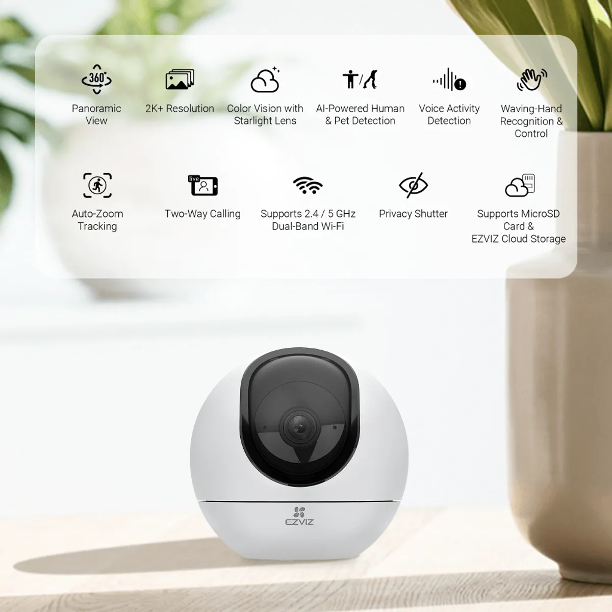 EZVIZ - Cámara Wifi Ezviz H6 3k 5mp Audio Bidireccional