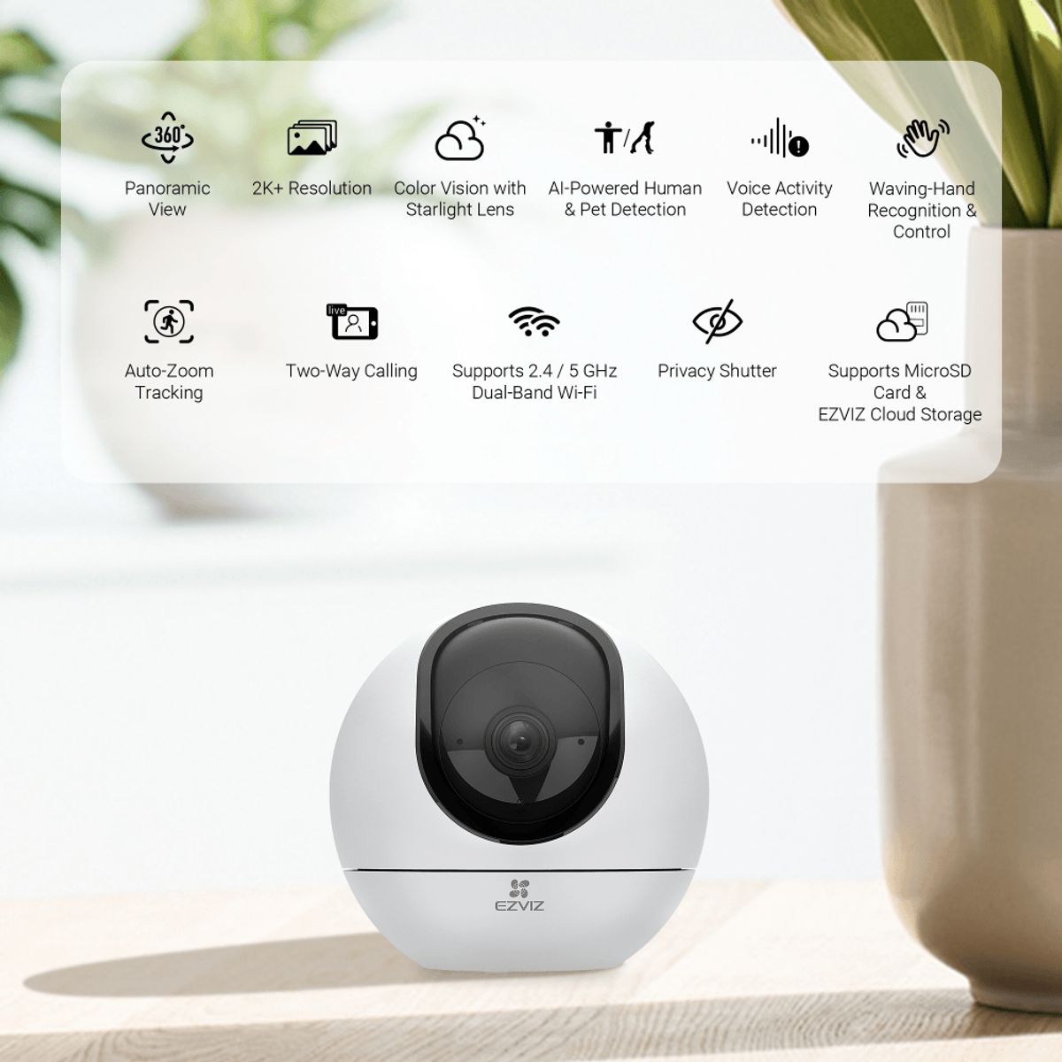 EZVIZ - Cámara Wifi Ezviz H6 3k 5mp Audio Bidireccional