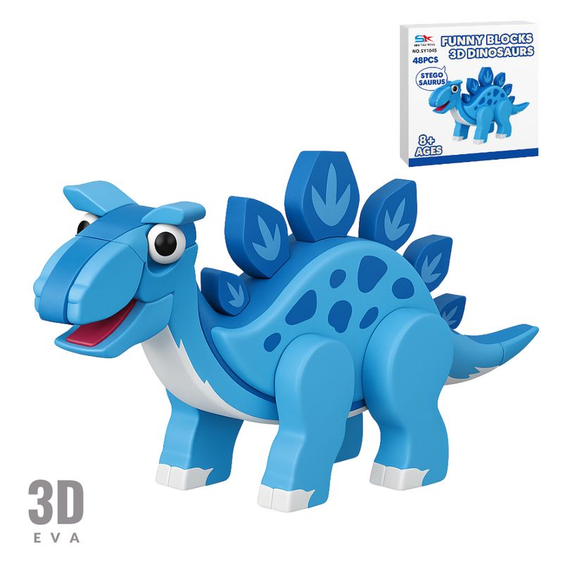 GARSIL - Dinosaurio 3d Didáctico Armable Goma Eva Puzzle Stegosaurio