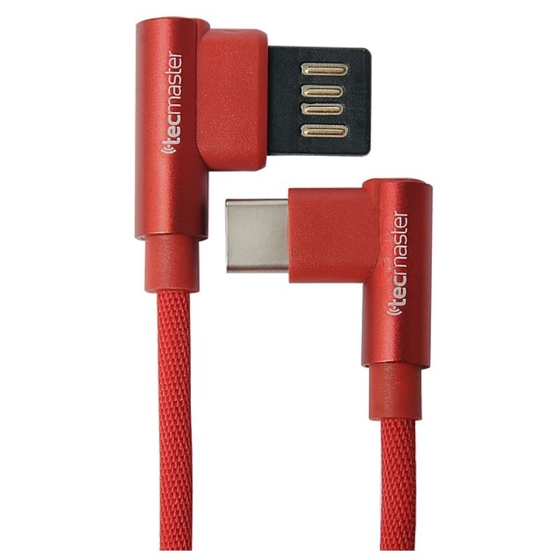 TECMASTER - Cable Cargador Para Celular Usb A Tipo C 90° Carga Rápida