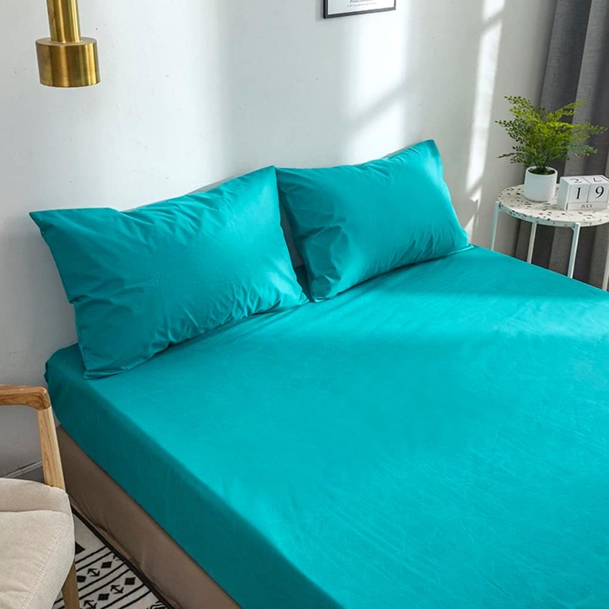 GENERICO - TOPPER O CUBRE COLCHON PLUSH UNICOLOR IMPERMEABLE 1.5 PLAZAS TF